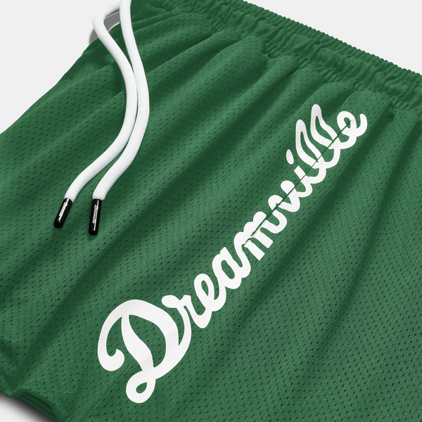 Dreamville Script Mesh Shorts Green/White