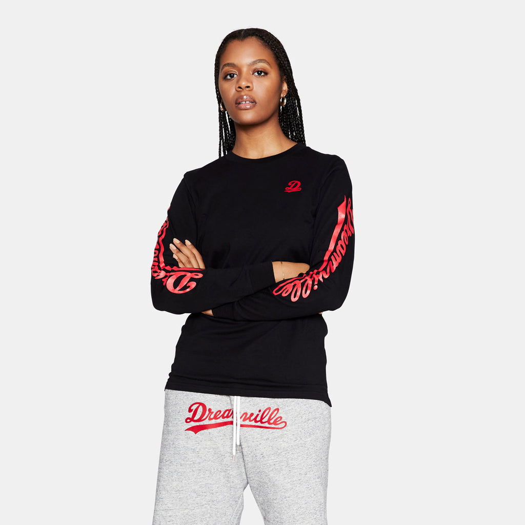 Dreamville Classic Long Sleeve Tee Black Red Dreamville Official